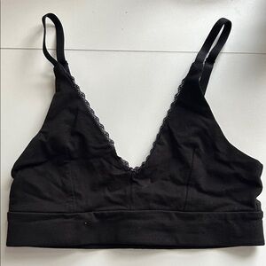 Pact Black Bralette with Lace Detail